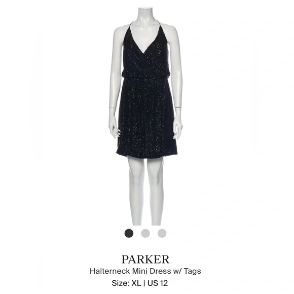 parker beaded mini dress Parker | Dresses | Parker Silver Beaded Mini Dress Size L